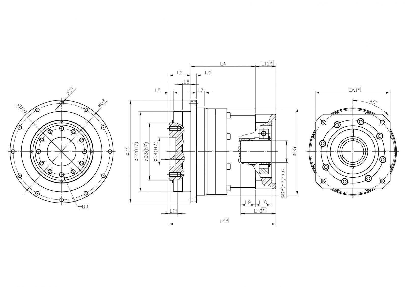 外觀尺寸 DG盤面型